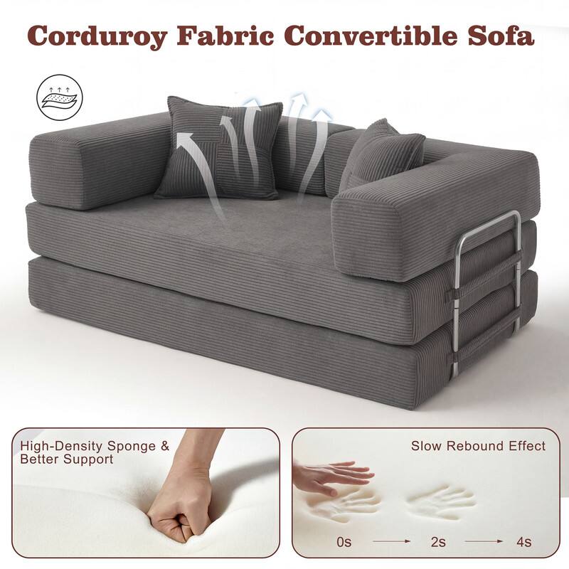 Corduroy Fabric Convertible Sofa

High-Density Sponge & Better Support

Slow Rebound Effect

0s 2s 4s