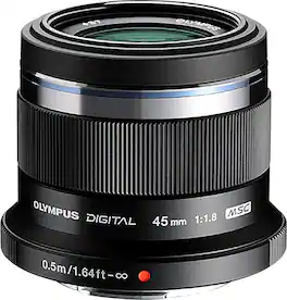 Olympus - M.ZUIKO DIGITAL 45-45 mm f/1.8-22 Fixed Lens For E-M5, E-P3, E-P5, E-PL3 - Black