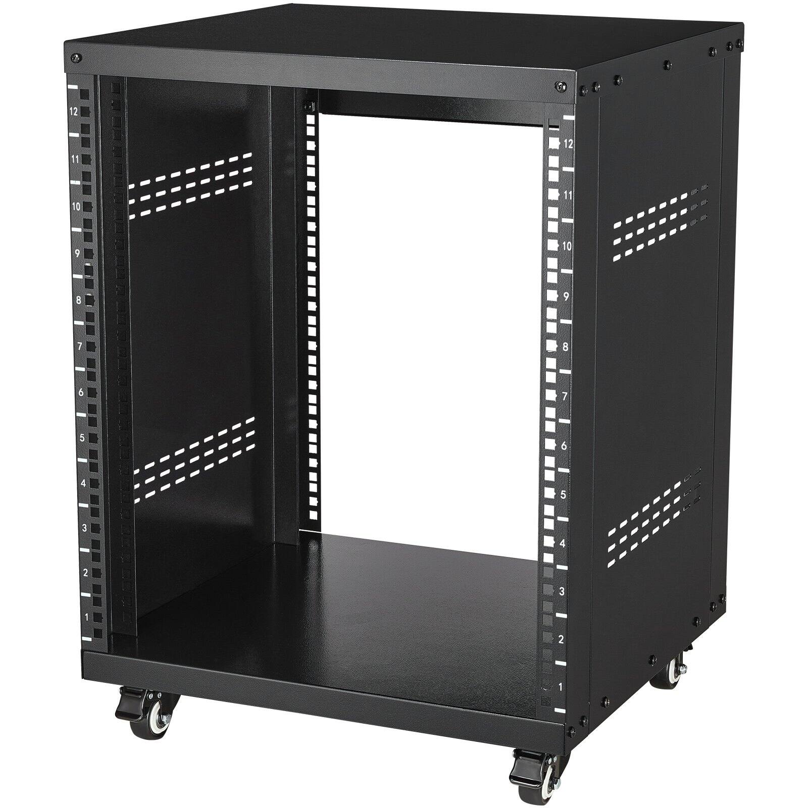 Alt View 9. Glintex - 12U Rack Case, 300 lbs Capacity AV Network Studio Rack with Lockable Wheels and Vent Design for 19" Equipment.