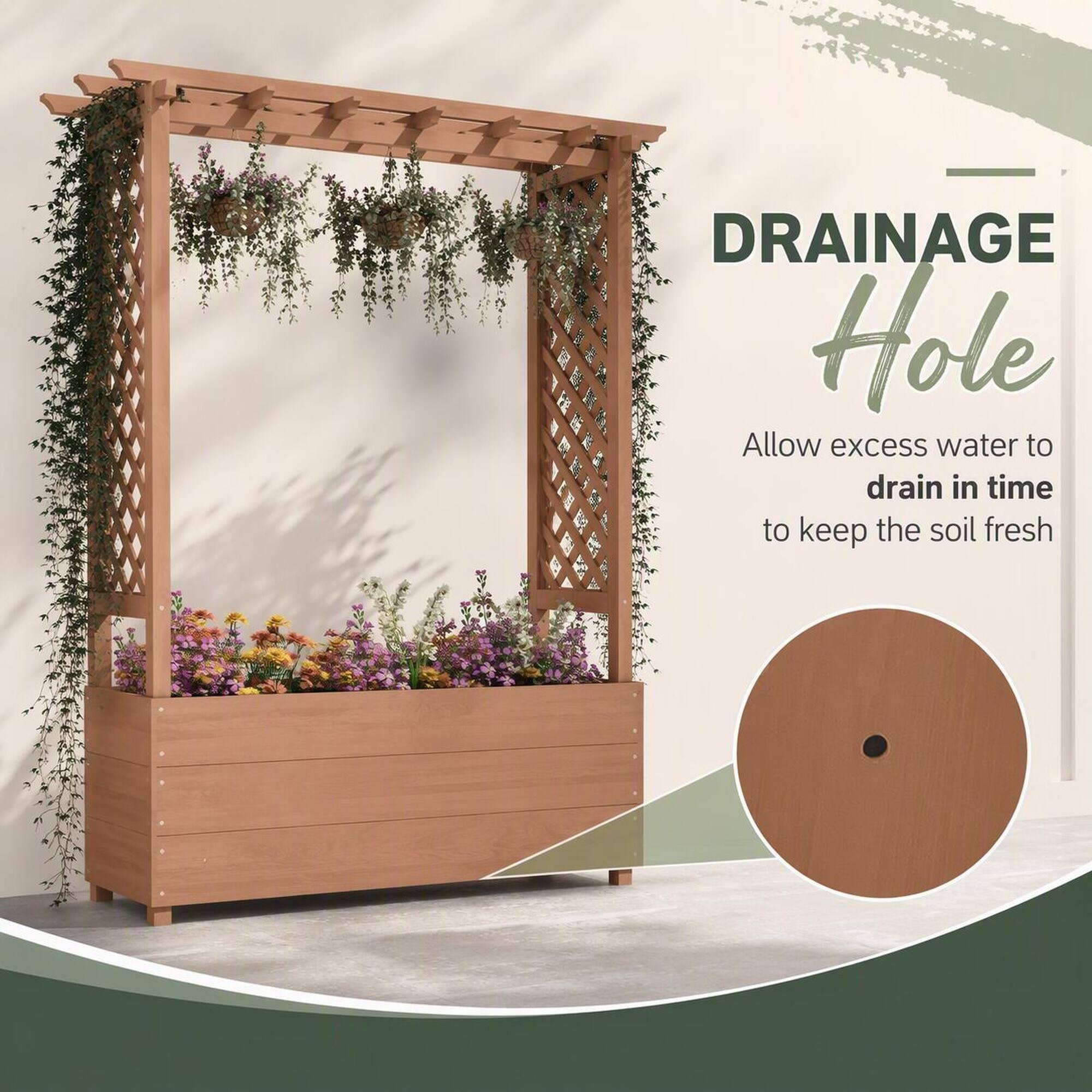 DRAINAGE Hole  
Allow excess water to drain in time to keep the soil fresh