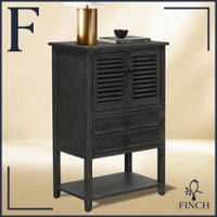 Finch - Webster 2-Drawer and 2-Door Storage Cabinet - Dark Gray - Front_Zoom