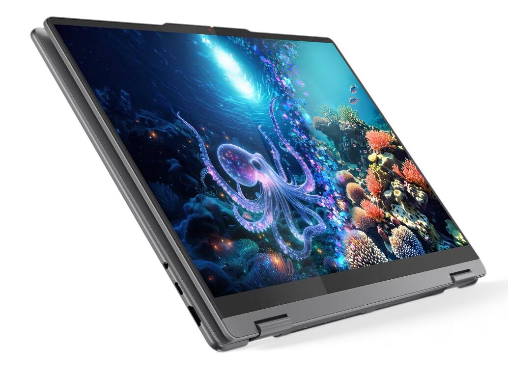 Alt View 7. Lenovo - Lenovo Yoga 2-in-1 Laptop 16.0 WUXGA Display (Intel Ultra 5-226v, 16GB LPDDR5X, 512GB M.2  PCIe SSD, Win 11 Pro) - Luna Grey.