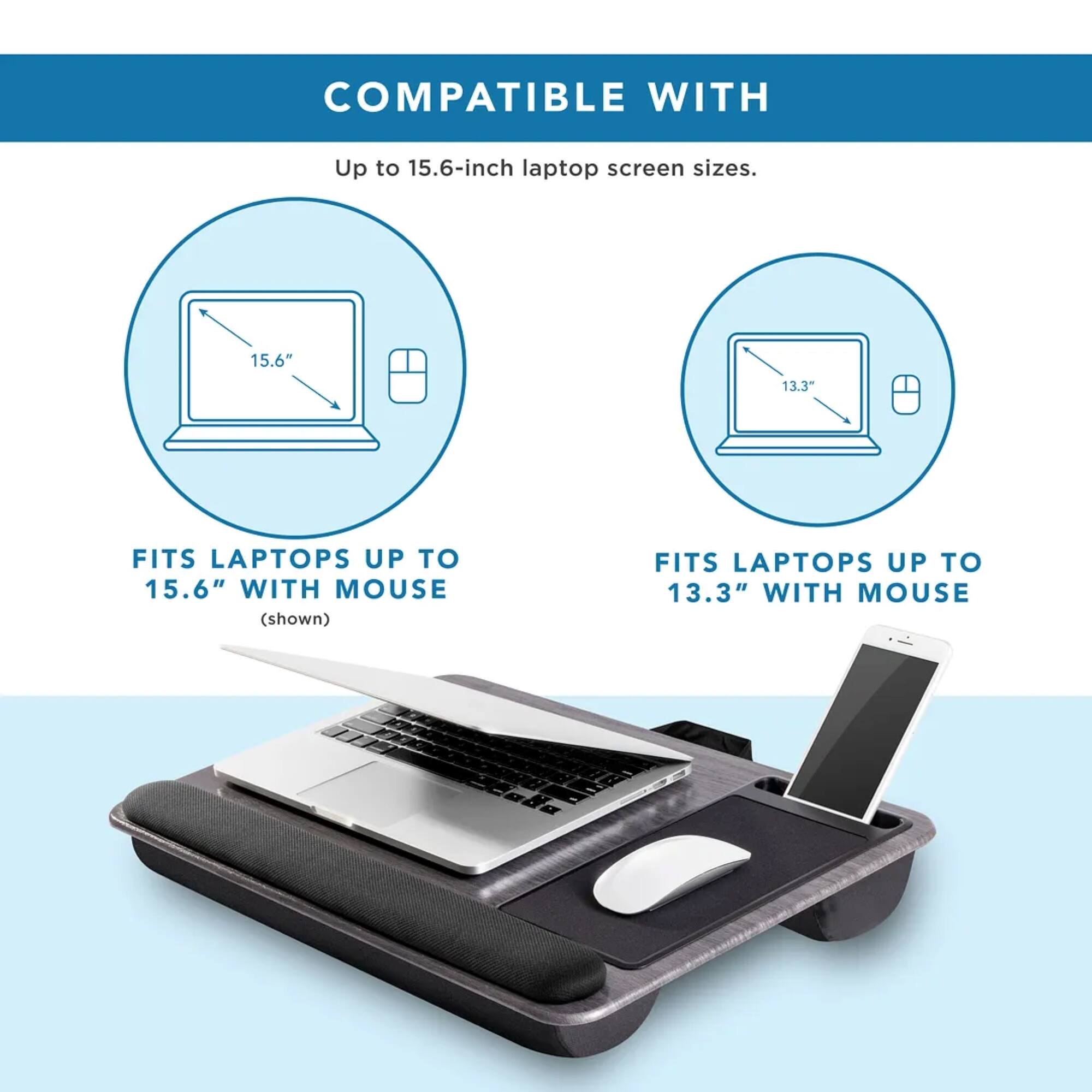 COMPATIBLE WITH Up to 15.6-inch laptop screen sizes. FITS LAPTOPS UP TO 15.6" WITH MOUSE (shown) FITS LAPTOPS UP TO 13.3" WITH MOUSE