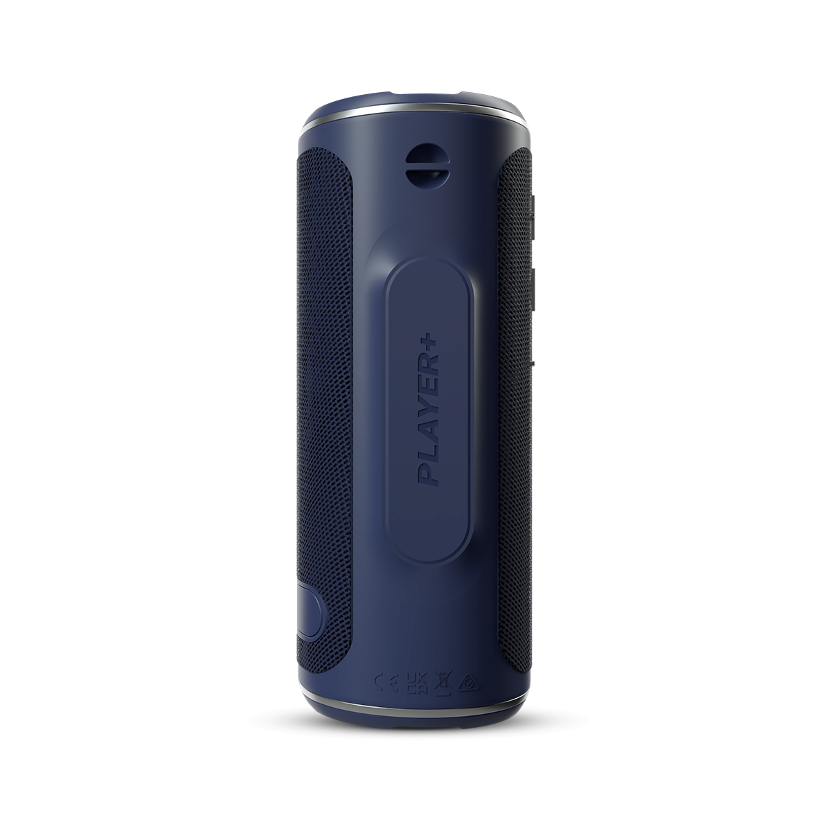 Back. Blue Tees - Player +GPS Golf Portable Bluetooth Speaker with Magnetic Strip and Power Bank - Navy.