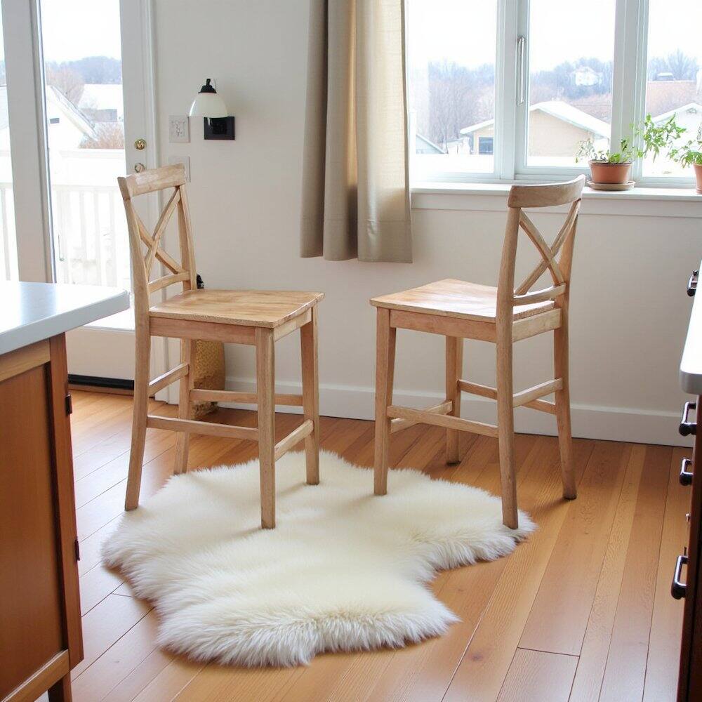 Angle. FurniFact - Elegant Wooden Bar Stools – Counter Height Chairs with Back - Oak.