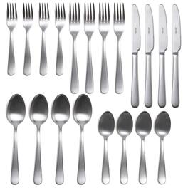 Larder & Vine - 20-Piece Classic Flatware Set for 4, Made in Portugal from 18/10 Stainless Steel - Polished Silver