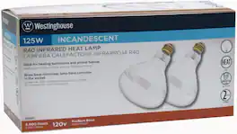 Westinghouse - 125 W R40 Heat Lamp Incandescent Light Bulb Medium Base Clear 2 pk