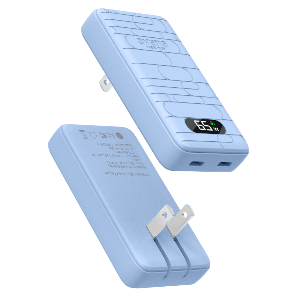 Avana Ultra Slim Dual 65W USB C to USB C Charger Blue - Best Buy