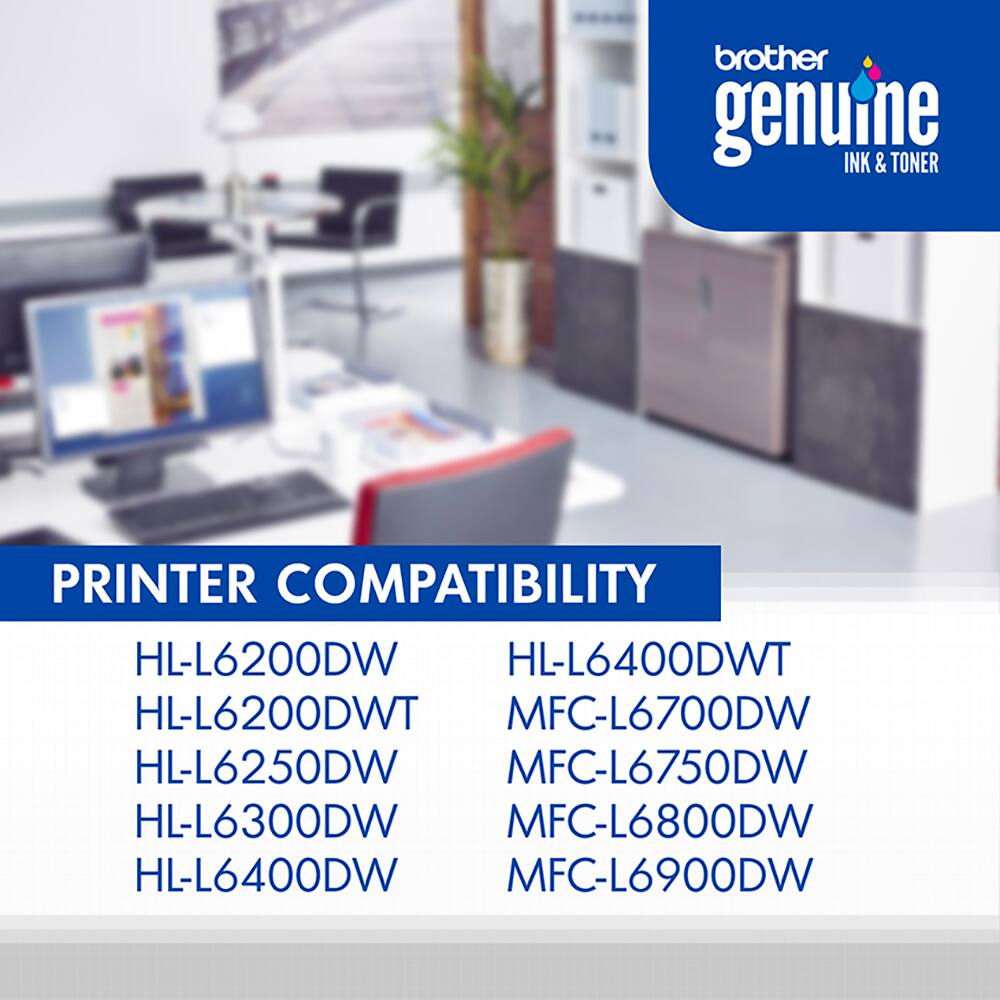 Brother Genuine Ink & Toner Printer Compatibility:
HL-L6200DW, HL-L6400DWT, HL-L6200DWT, MFC-L6700DW, HL-L6250DW, MFC-L6750DW, HL-L6300DW, MFC-L6800DW, HL-L6400DW, MFC-L6900DW.