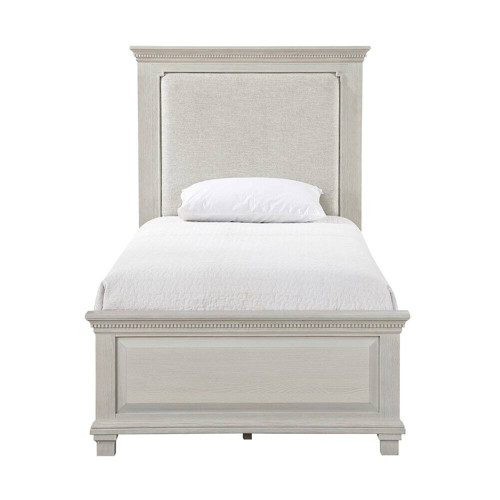 Back. New Classic Furniture - Silver Sands Wood Twin Size Panel Bed in Gray - Gray.