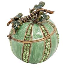Front. Jiallo - Elegance Melon shaped jewelry box - Green.