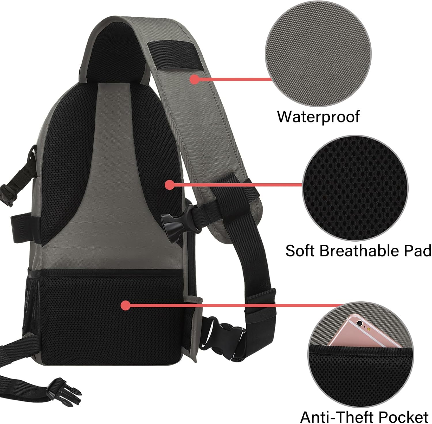 Waterproof Soft Breathable Pad Anti-Theft Pocket