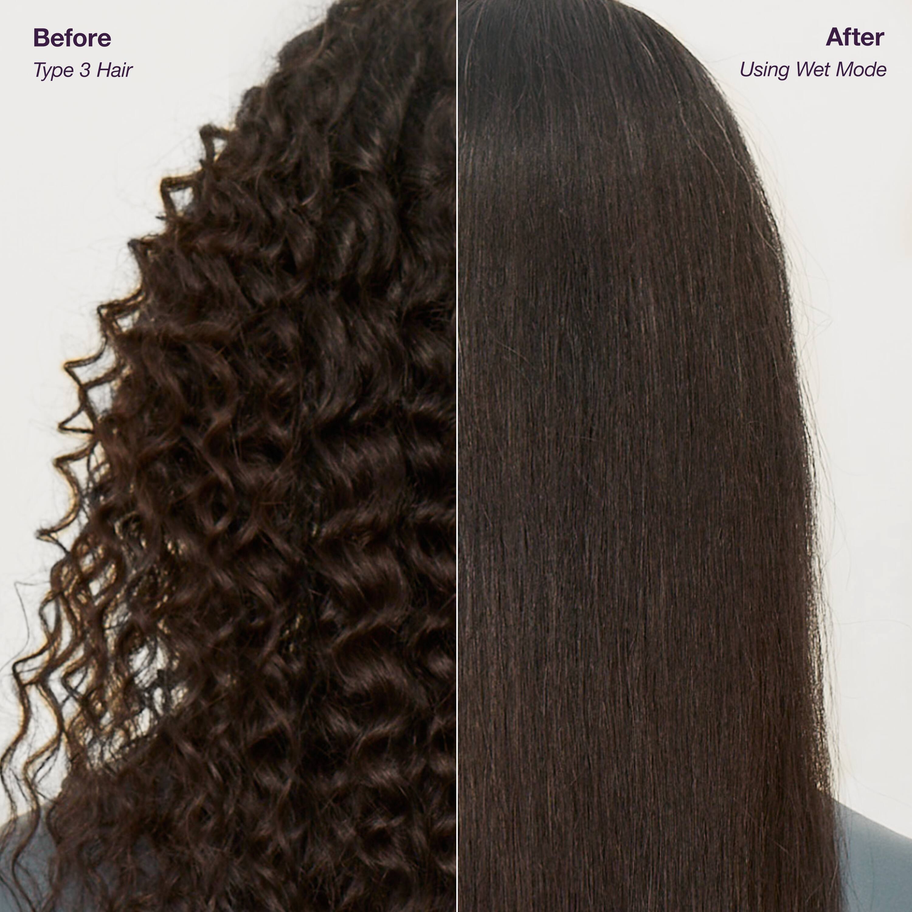 Before  
Type 3 Hair  

After  
Using Wet Mode