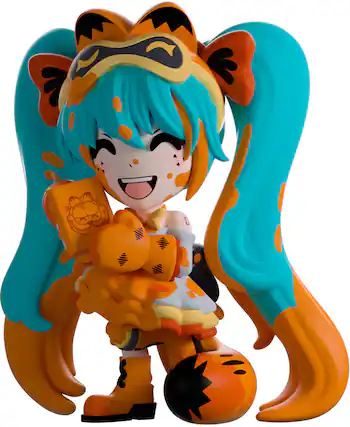 Front. Youtooz - Hatsune Miku - Lasagna Splatter Garfield Miku 5.1" Vinyl Figure.
