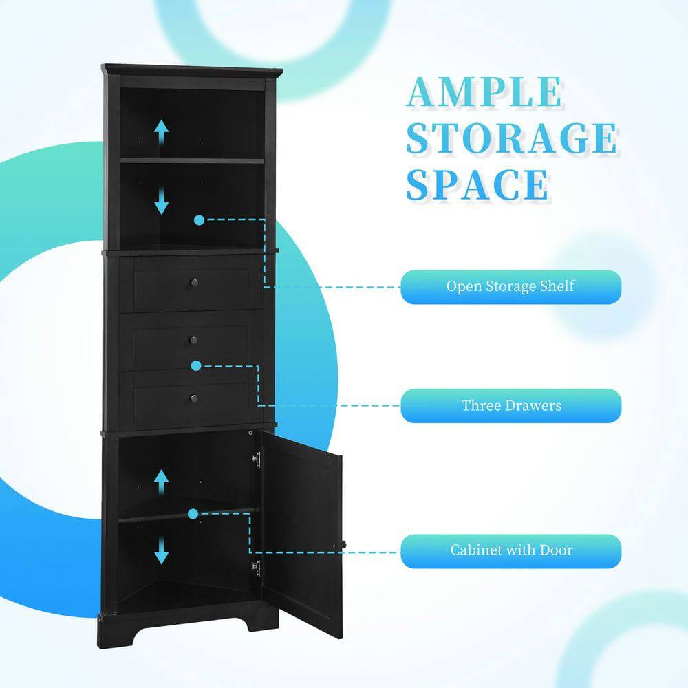 AMPLE STORAGE SPACE

- Open Storage Shelf
- Three Drawers
- Cabinet with Door