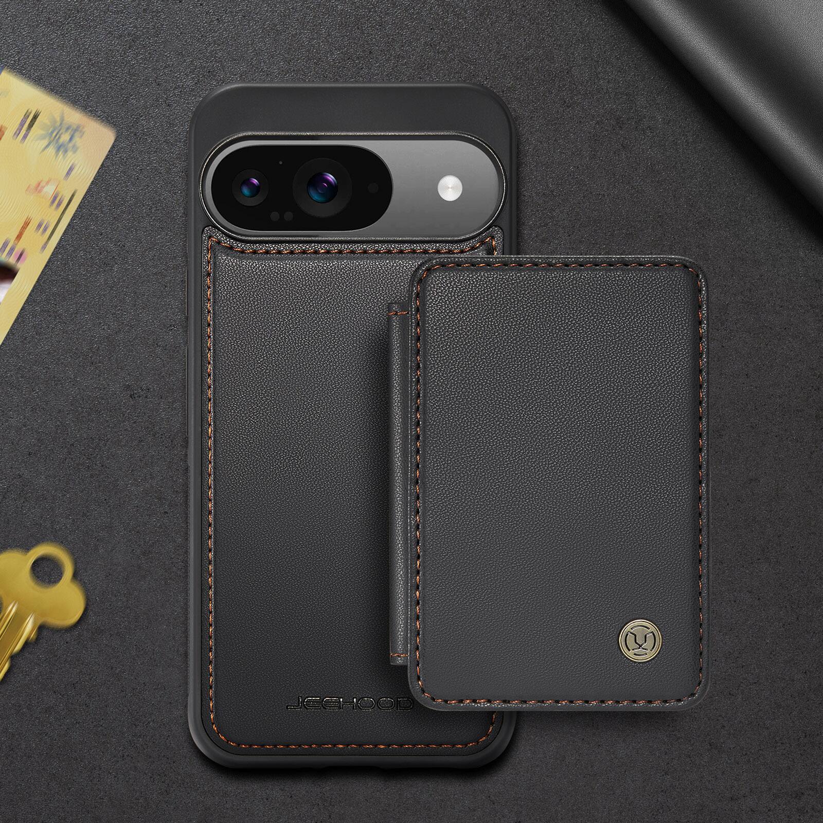 Alt View 7. Dteck - 2-in-1 Wallet Case for Google Pixel 10 Pro XL with Magnetic Card Holder, RFID PU Leather Flip Folio Kickstand Cover - Black.