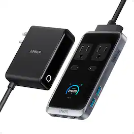 Anker - Prime 240W 8-in-1 USB-C Power Strip, 5 ft Detachable Extension Cord, 2 AC, 4 USB-C, 2 USB-A Charging Station