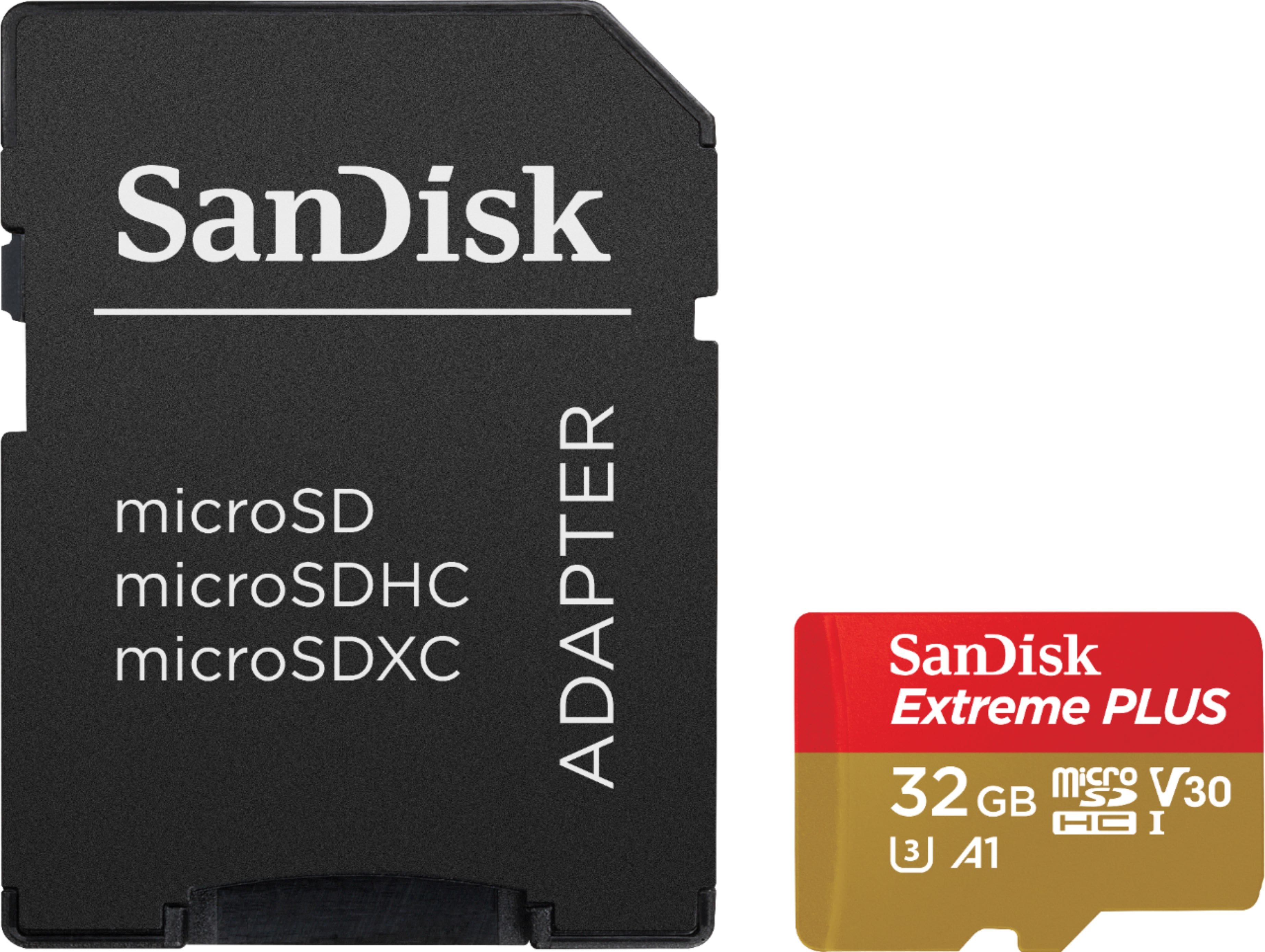 Alt View 12. SanDisk - Extreme PLUS 32GB microSDHC UHS-I Memory Card - Red/Gold.