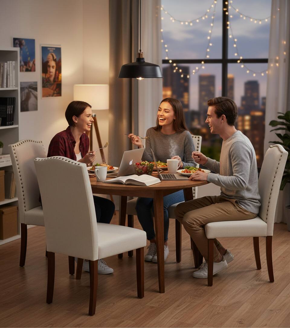 Angle. AOITUN - Dining Chairs Set of 2 Upholstered Fabric for Daily Use - Perfect Addition to Any Dining Room, Living Room, or Kitchen - Beige.