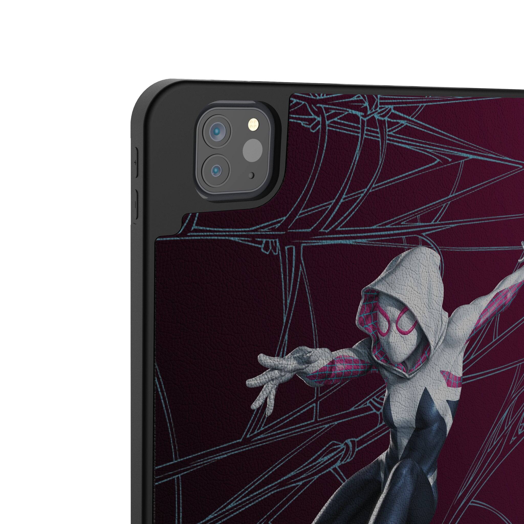 Left. Keyscaper - Marvel MechLine Tablet Case - Apple iPad Pro 13in (M4) - Spider-Gwen.