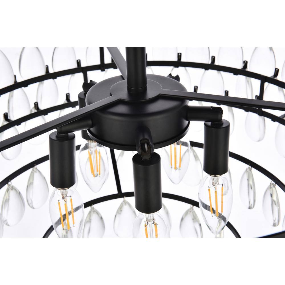 Alt View 1. Elegant Lighting - Mila 20 inch flush mount in black - Black.