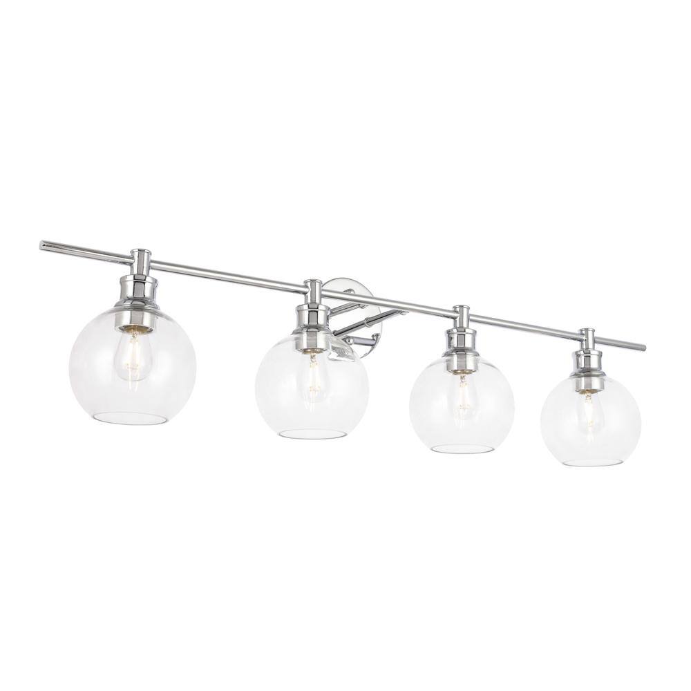 Angle. Living District - Collier 4 light Chrome and Clear glass Wall sconce - Chrome And Clear Glass.