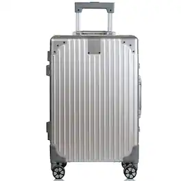 Champs - Elite Aluminum Collection Carry-on Luggage Case - Silver