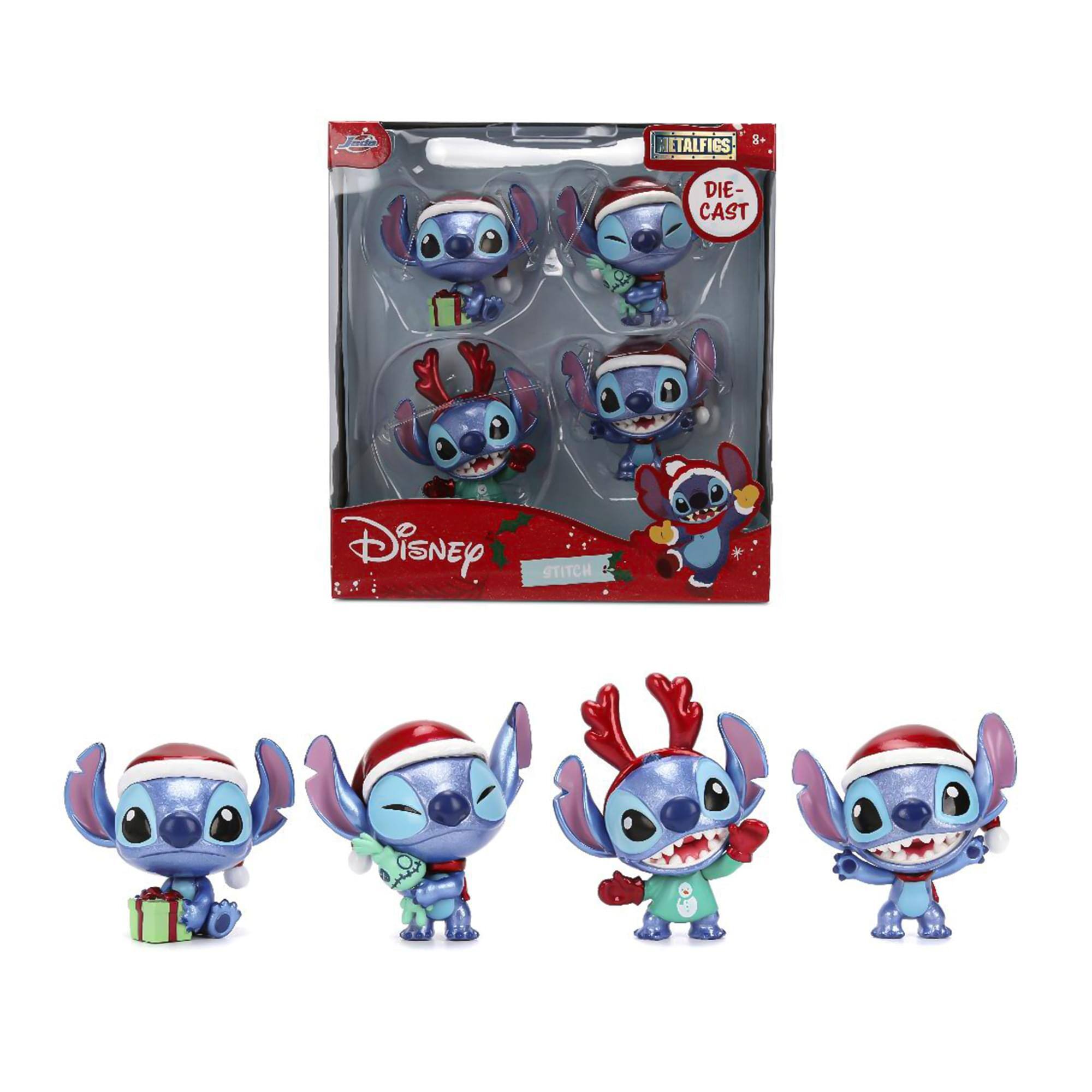 Jada Toys - Disney Stitch Holiday 2.5 Inch MetalFigs 4-Pack - Multi-Colored