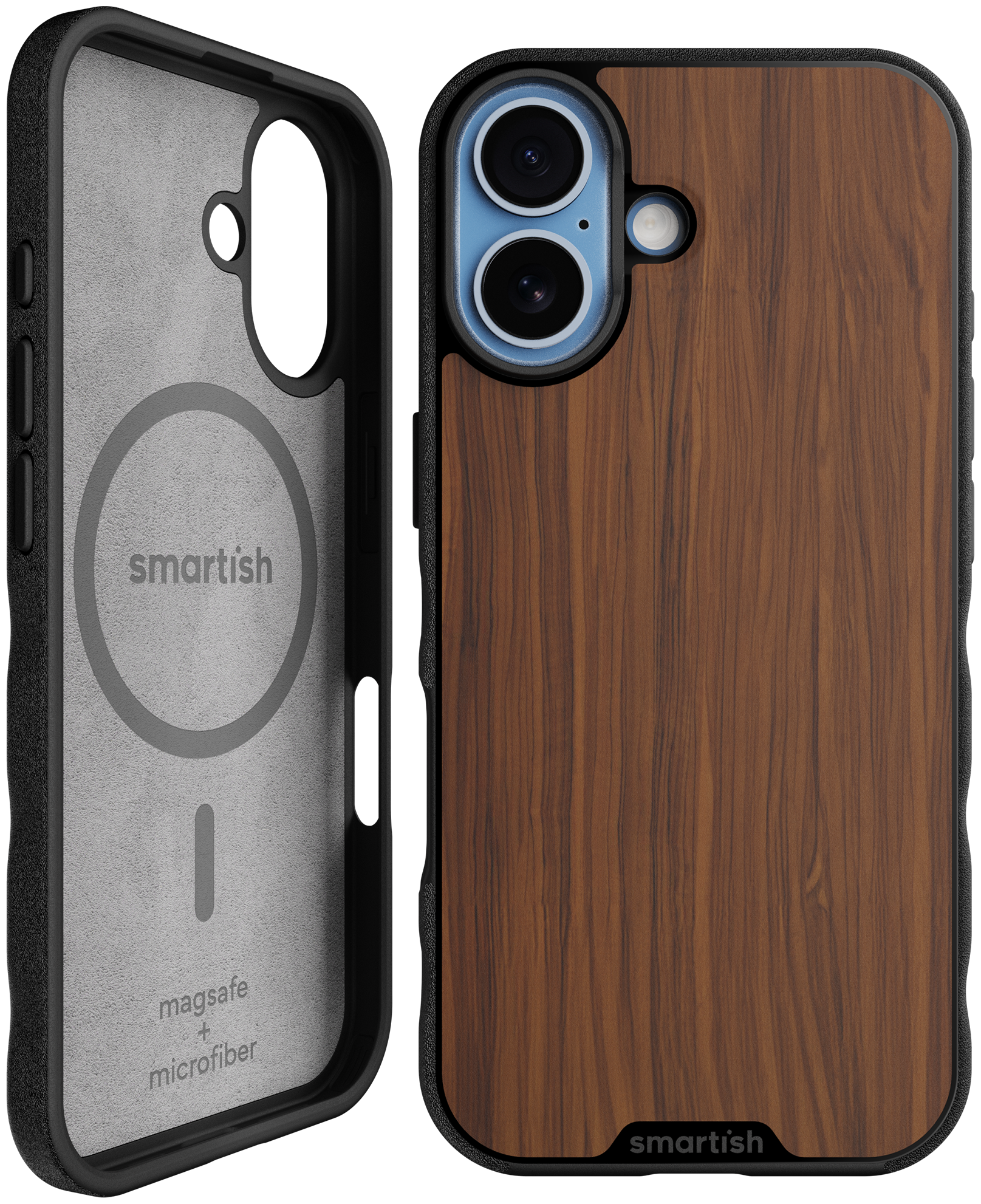 Photos - Case Magnetic Smartish - iPhone 17 MagSafe - Gripmunk Protective Slim Grip Cover - Walnut Woods BG25M-FT-BLACK-WALNUT