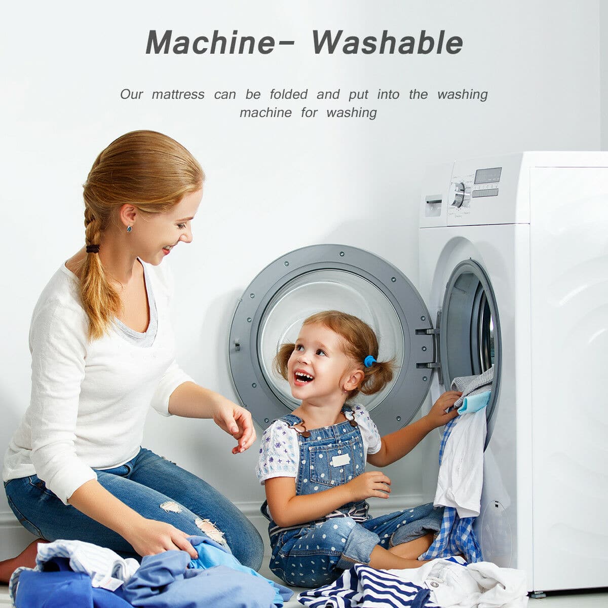 Machine-Washable: Our mattress can be folded and put into the washing machine for washing.