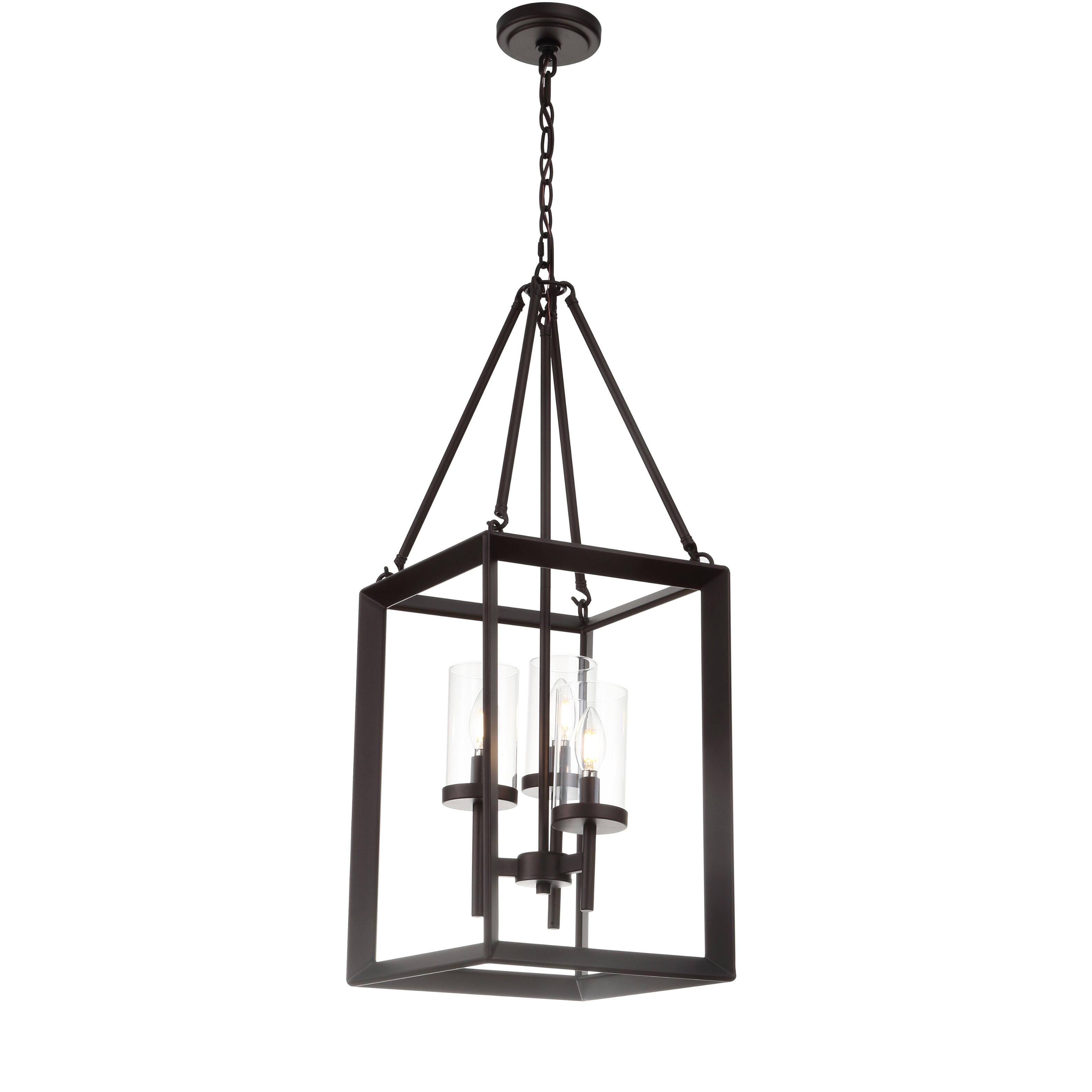 "Jonathan Y - Anna 12"" 3-light Metal/Glass LED Pendant, Oil Rubbed Bronze - Oil Rubbed Bronze / Clear" price history on PriceWatchPro