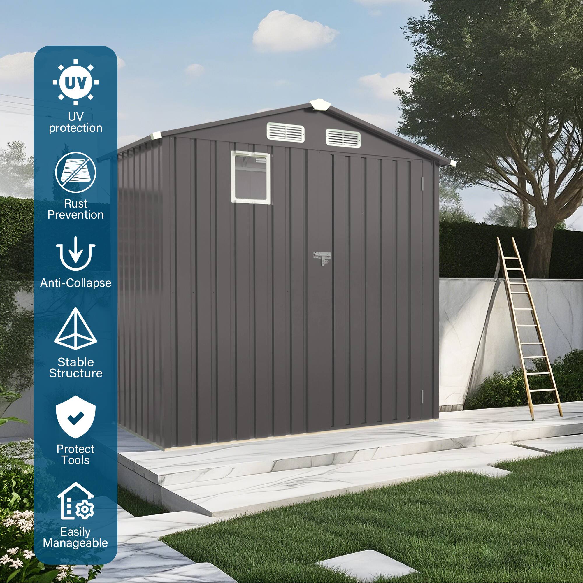 UV Protection  
Rust Prevention  
Anti-Collapse  
Stable Structure  
Protect Tools  
Easily Manageable