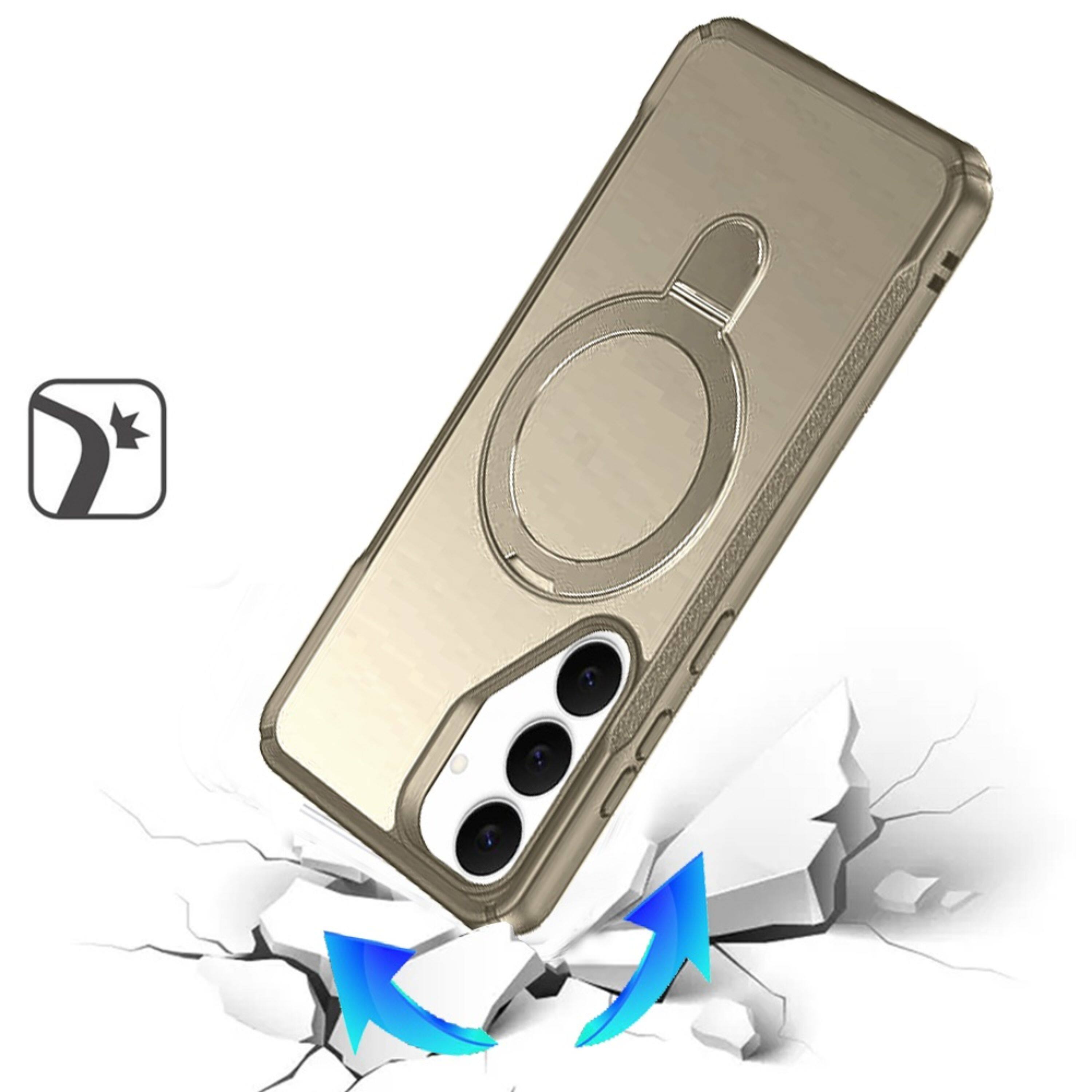 Left. Kitcheniva - Shockproof Magnetic Stand Matte Case With Tempered Glass For Samsung S26 Plus Khaki - Khahi.
