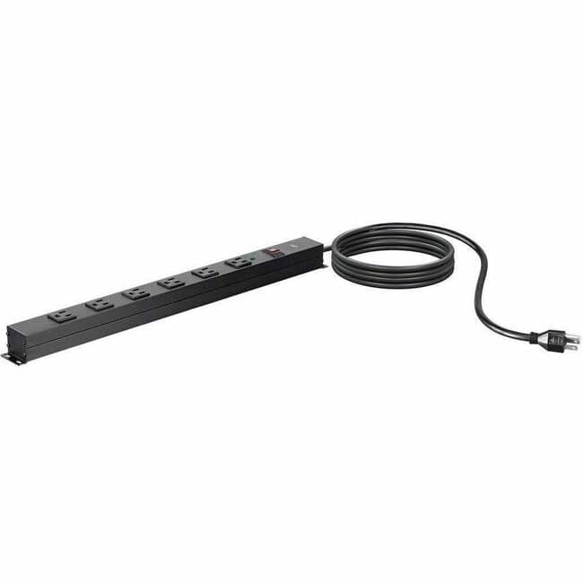 Monoprice - 35097 6-Outlets Surge Suppressor/Protector - Household Electronic - Black - 6 x NEMA 5-15R - 1800 VA - 540 J - Black Powder Coat