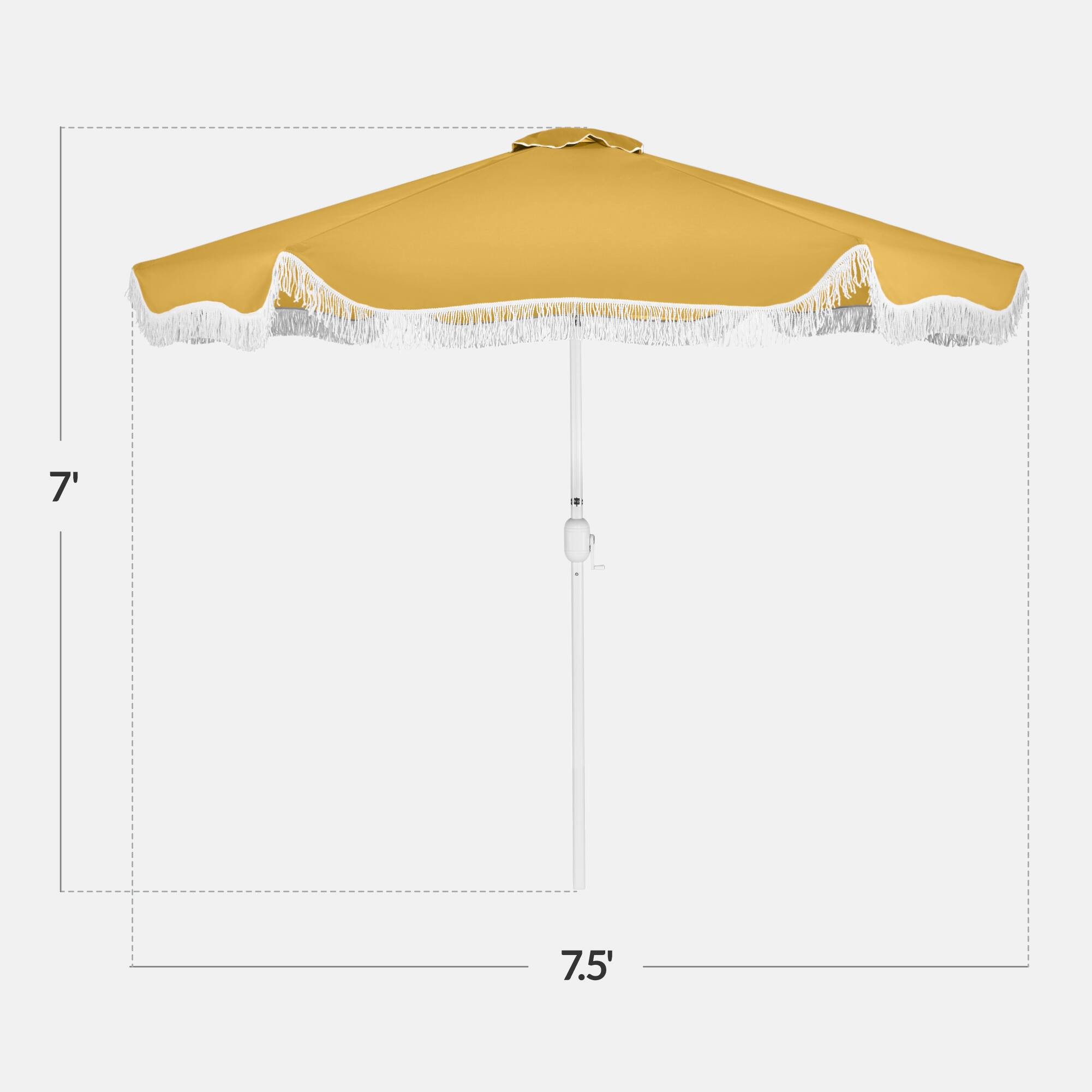 Alt View 1. Best Choice Products - Best Choice Products 7.5ft Fringe Market Umbrella - Boho Patio Sunshade w/ Tilt, UPF50+ - Marigold - Marigold.