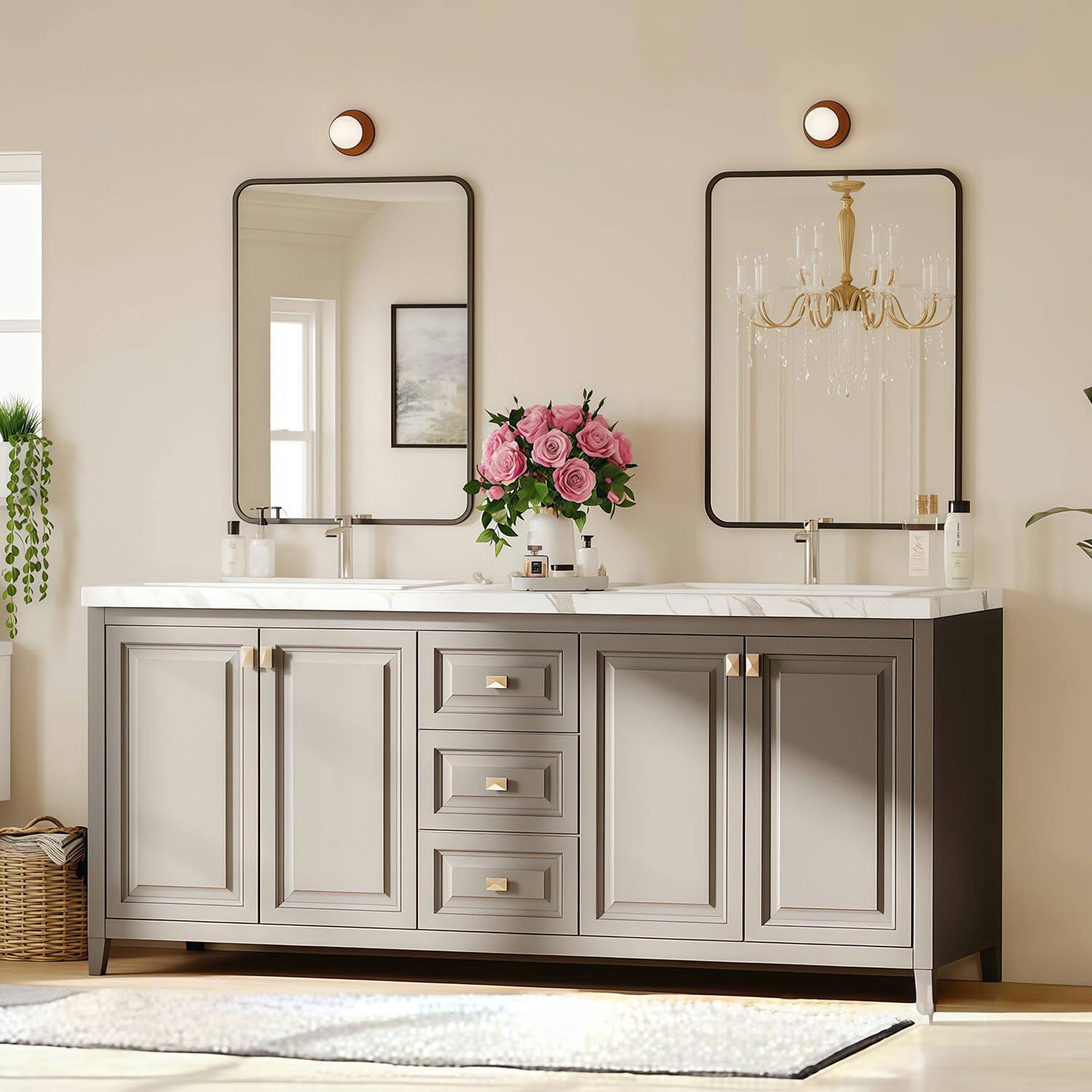 Alt View 3. Skar Audio - Bathroom For Over Sink 22 30 Rectangle Vanity Wall Mounted With Matte Aluminum Frame Rounded Corners Shatte... - Silver Frame - Raised Slim 24"L x 36"W.