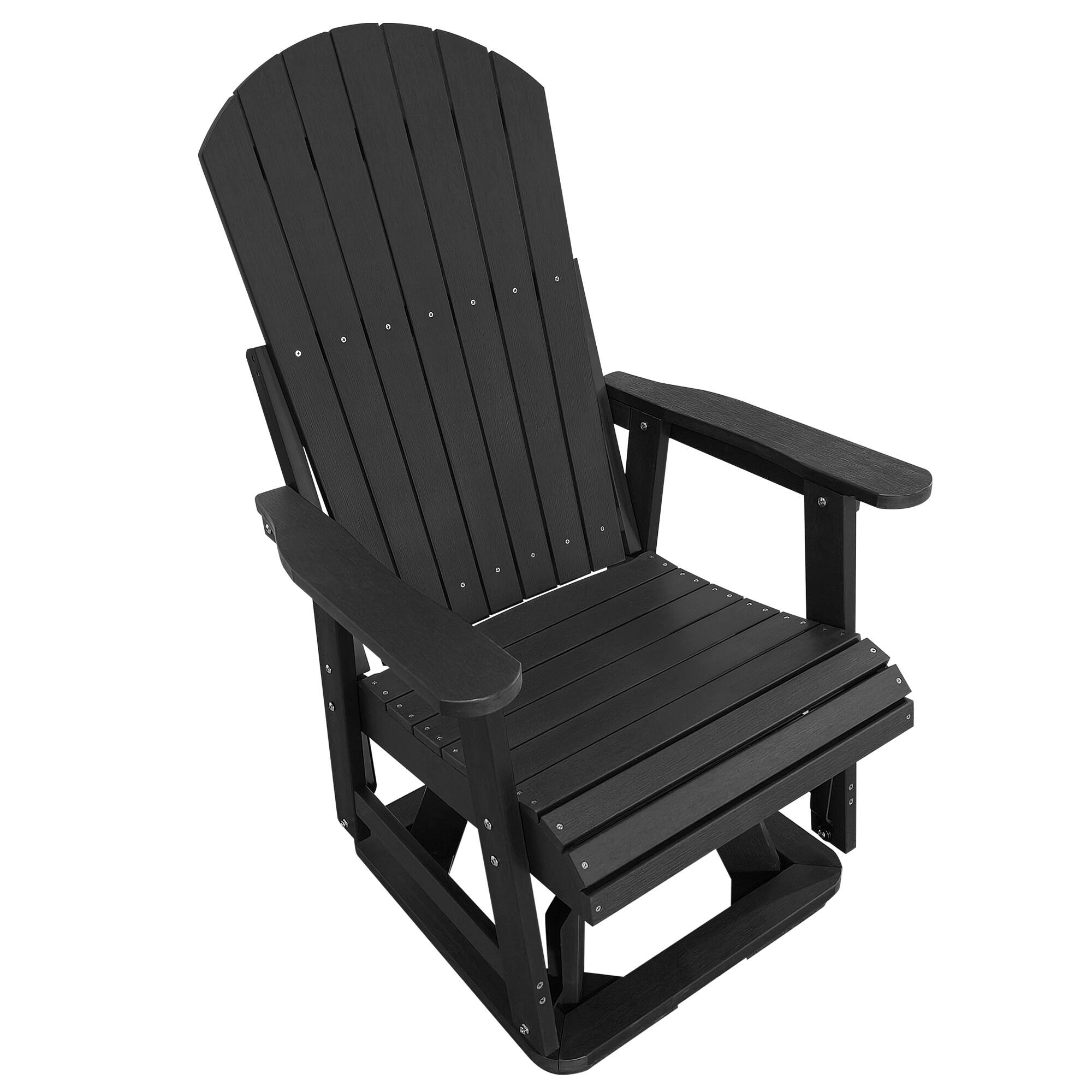 Alt View 6. Fortune Candy - HIPS Swivel Patio Glider, Poly Lumber Weather Resistant Outdoor Chair, for Patio, Porch, Yard - Carbon Black.