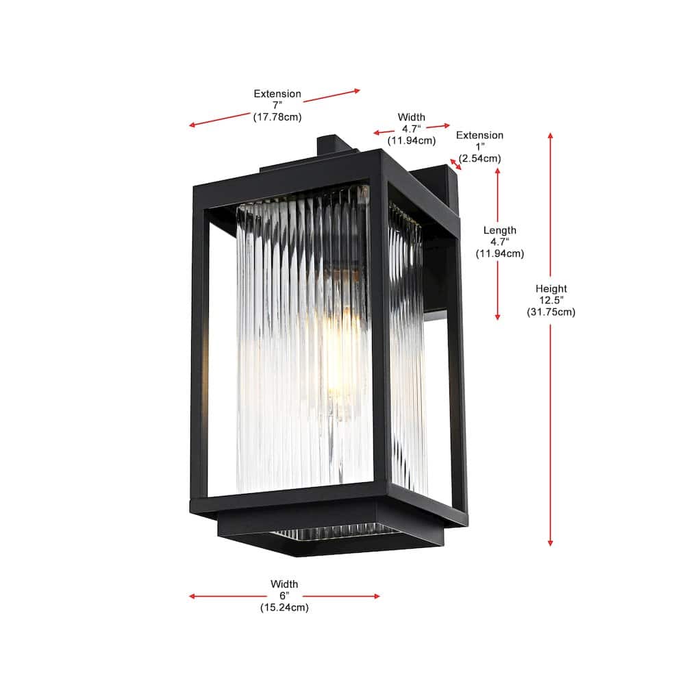 Elegant Lighting - Ludlow 7 inch Outdoor Pendant - Black