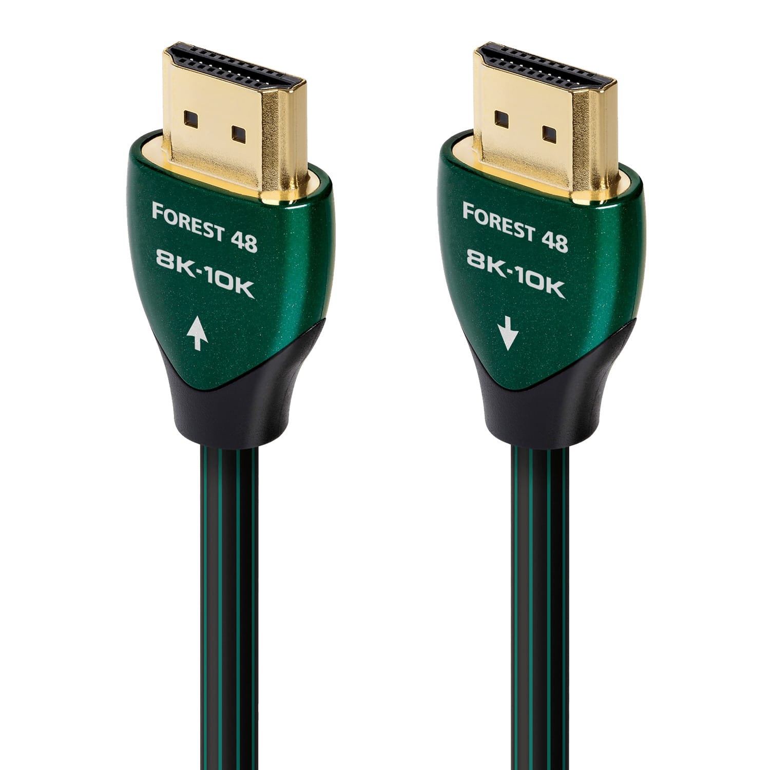 AudioQuest - Forest 48 7.5' 4K-8K-10K 48Gbps In-Wall Rated HDMI Cable - Black with Green Stripes