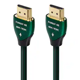 AudioQuest - Forest 48 5' 4K-8K-10K 48Gbps In-Wall Rated HDMI Cable - Black with Green Stripes