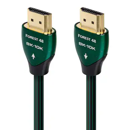 AudioQuest - Forest 48 5' 4K-8K-10K 48Gbps In-Wall Rated HDMI Cable - Black with Green Stripes