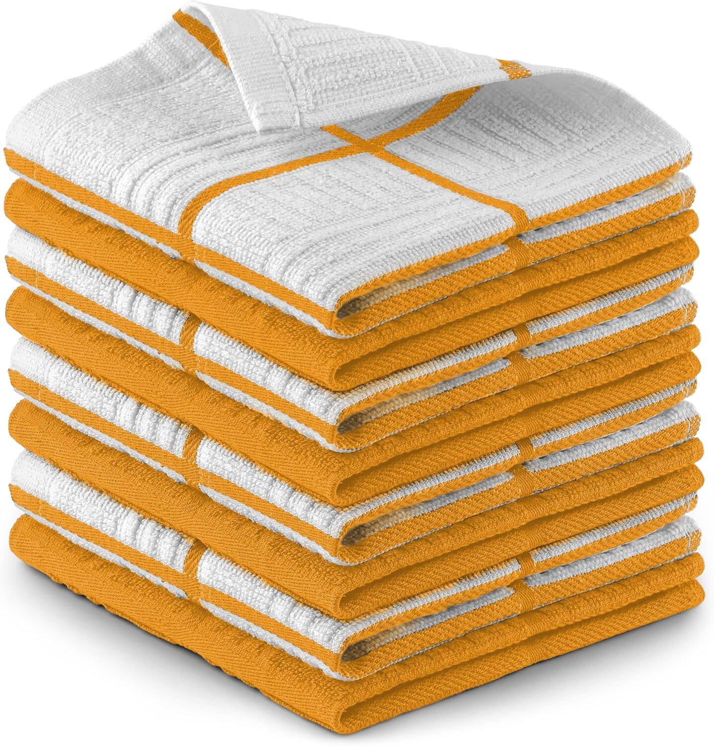 Zulay Kitchen - Pack of 8 Cotton Wash Cloths - 12x12 Inch Super Soft Face Towels - Reusable Wash Cloths for Body and Face