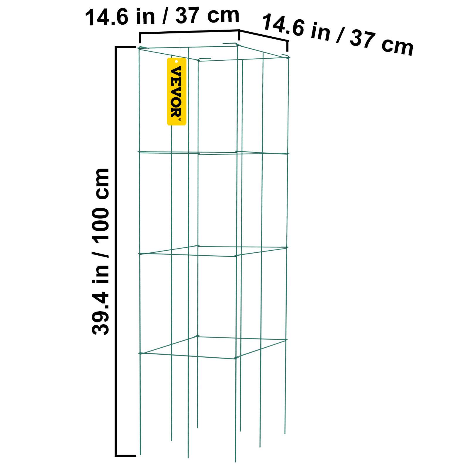 14.6 in / 37 cm, 14.6 in / 37 cm, 39.4 in / 100 cm