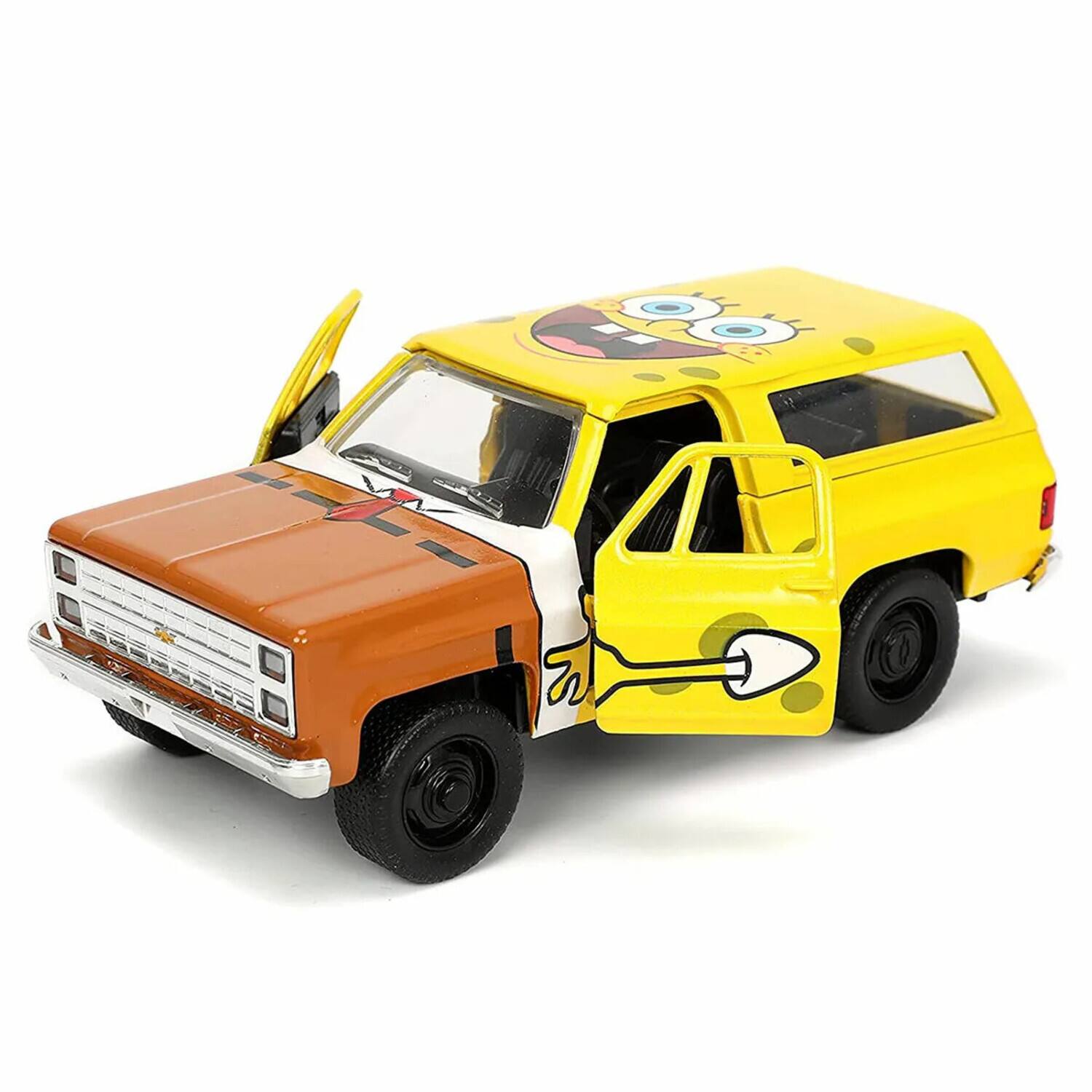 Alt View 1. Jada Toys - Jada Toys - 1:32 '80 Chevy Blazer K5 With Sponge Bob Figure   - Collectibles - Mulitcolor.