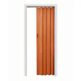 LTL Home Products - 36 x 80 Inch Plaza Vinyl Accordion Door with Hardware - Pecan