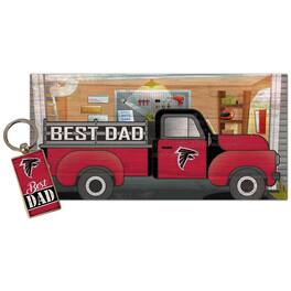 Fan Creations - Atlanta Falcons 6'' x 12'' Best Dad Truck Sign & Key Chain Bundle - Multicolor