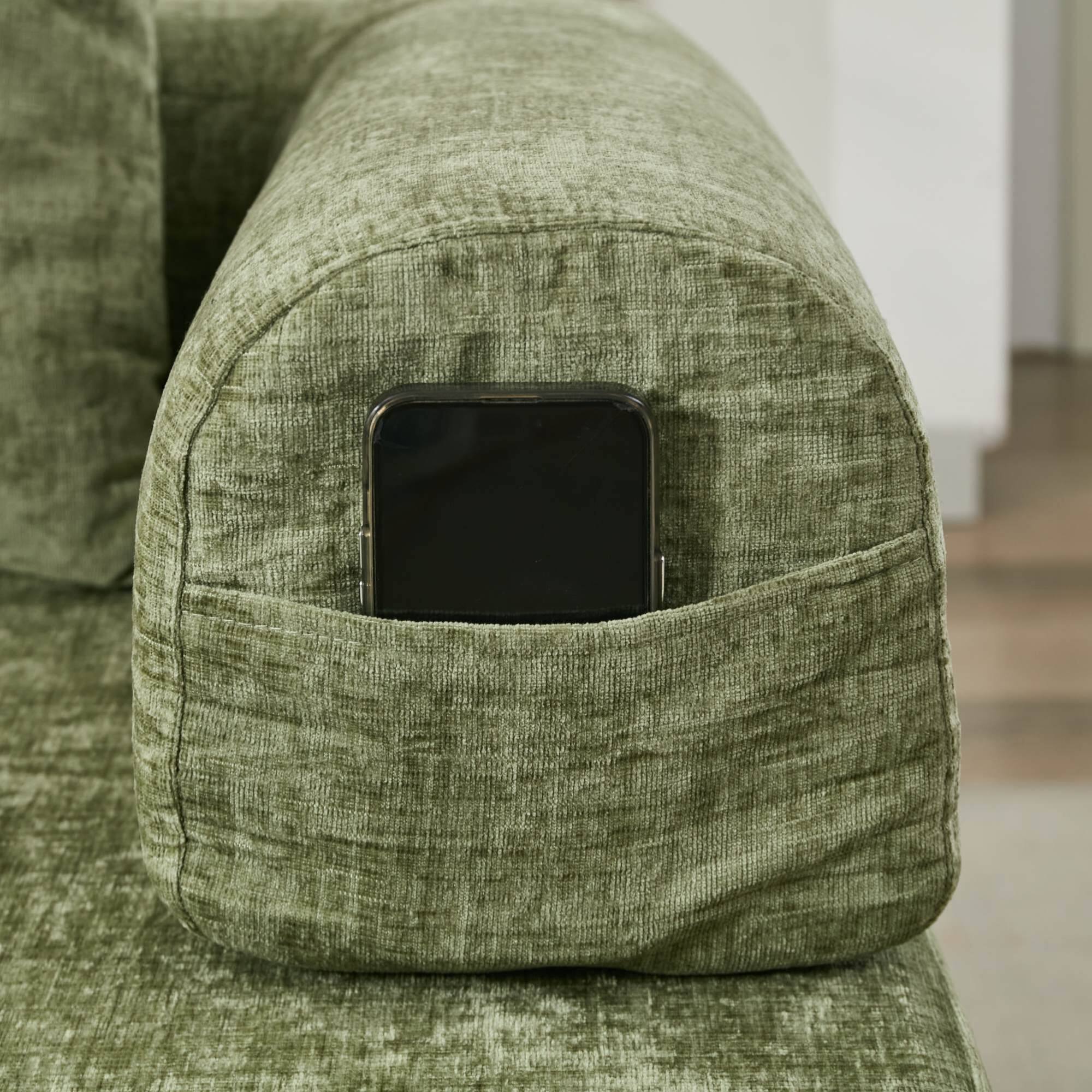 Alt View 8. GOODSILO - Convertible Folding Floor Sofa Bed with Armrests for Living Room, Bedroom, and Studio Lounging - Green.