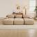 Angle. Aukfa - 3 seats Modular Corduroy Sectional Sofa with Ergonomic Support - Pet Friendly, Easy Assembly, Non-Slip Base Design - Camel.