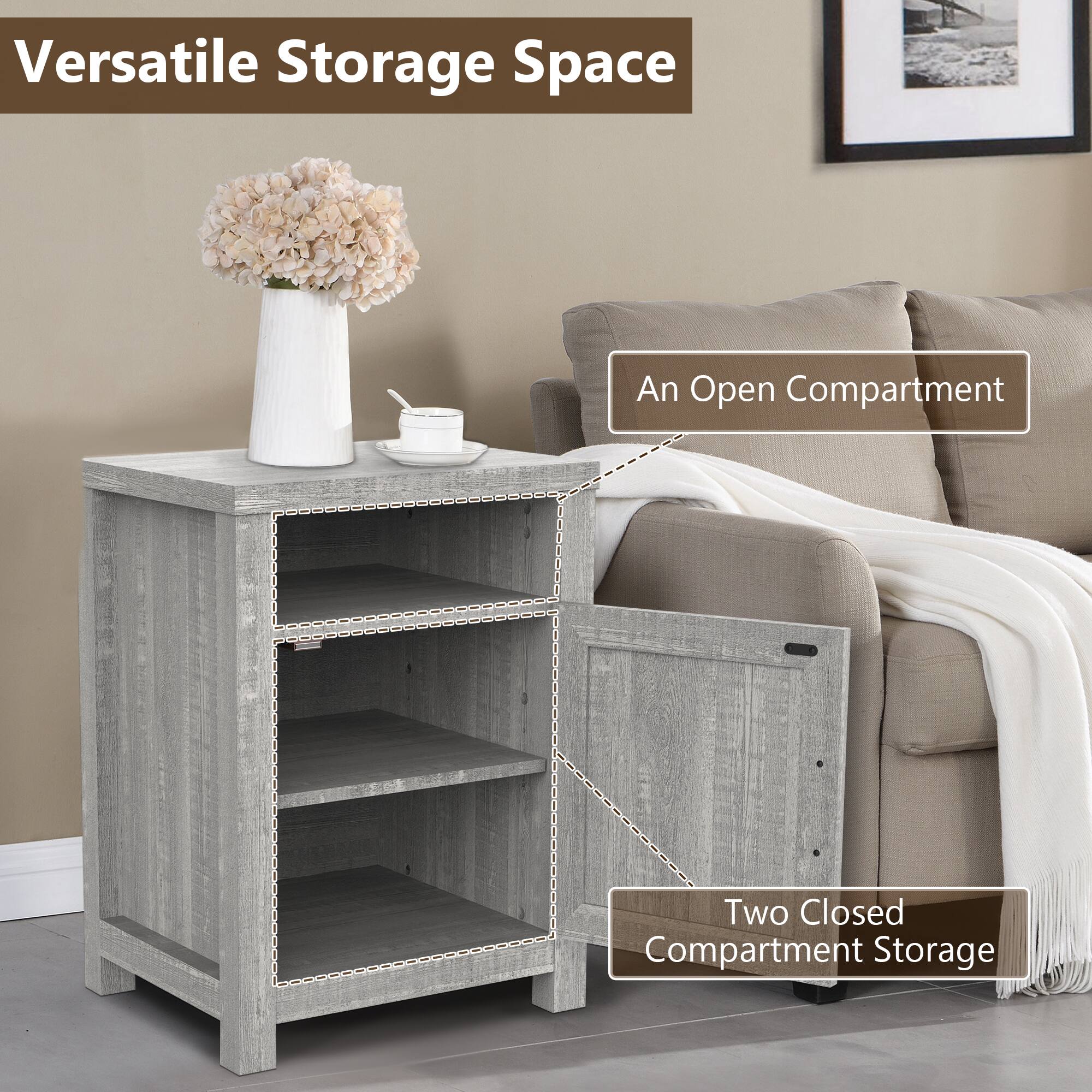 Versatile Storage Space  
An Open Compartment  
Two Closed Compartment Storage