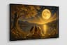 FC Design - Large Canvas 24x36" Ready-to-Hang Golden Color Moon Dreamscape Glow Art Painting Home Wall Décor - MultiColor